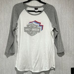 Harley Davidson Vintage Style Raglan Baseball T